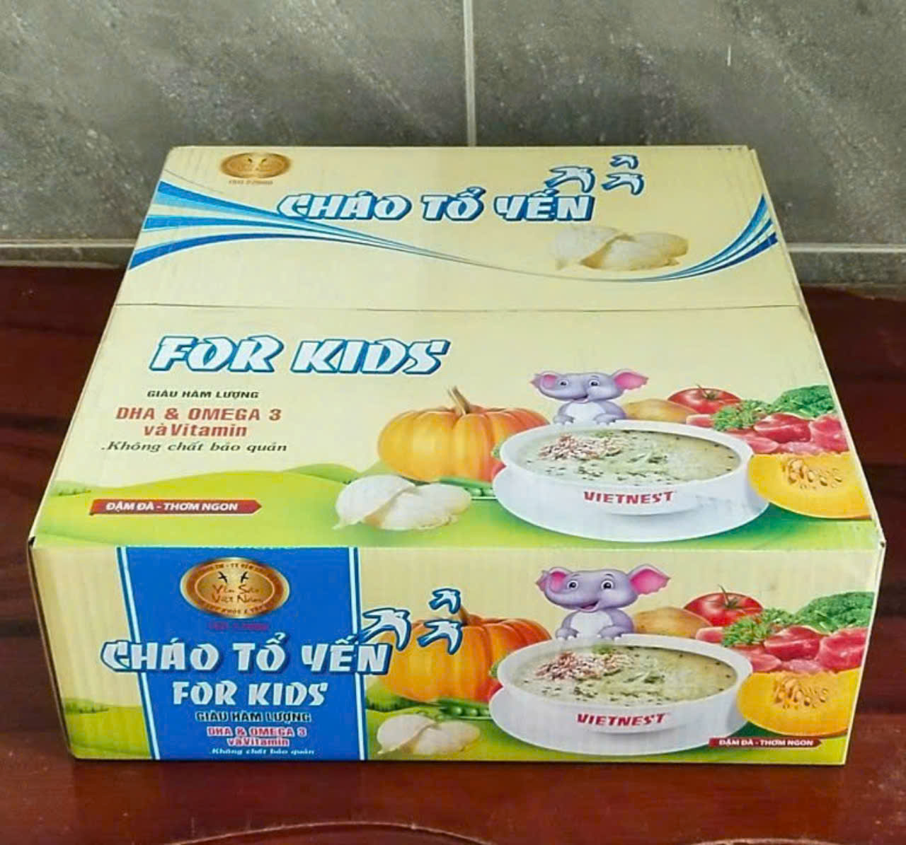 Cháo tổ yến cao cấp Vietnest thịt gà bổ sung Vitamin Forkids